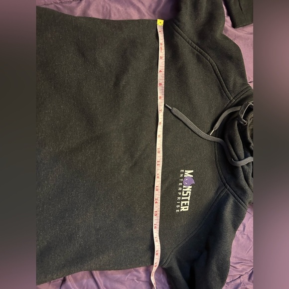 Monster Enterprises black hoodie with a cowl neck size small graphic - Picture 3 of 5